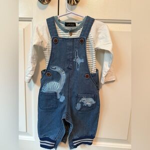 Blue Denim Dinosaur Overalls